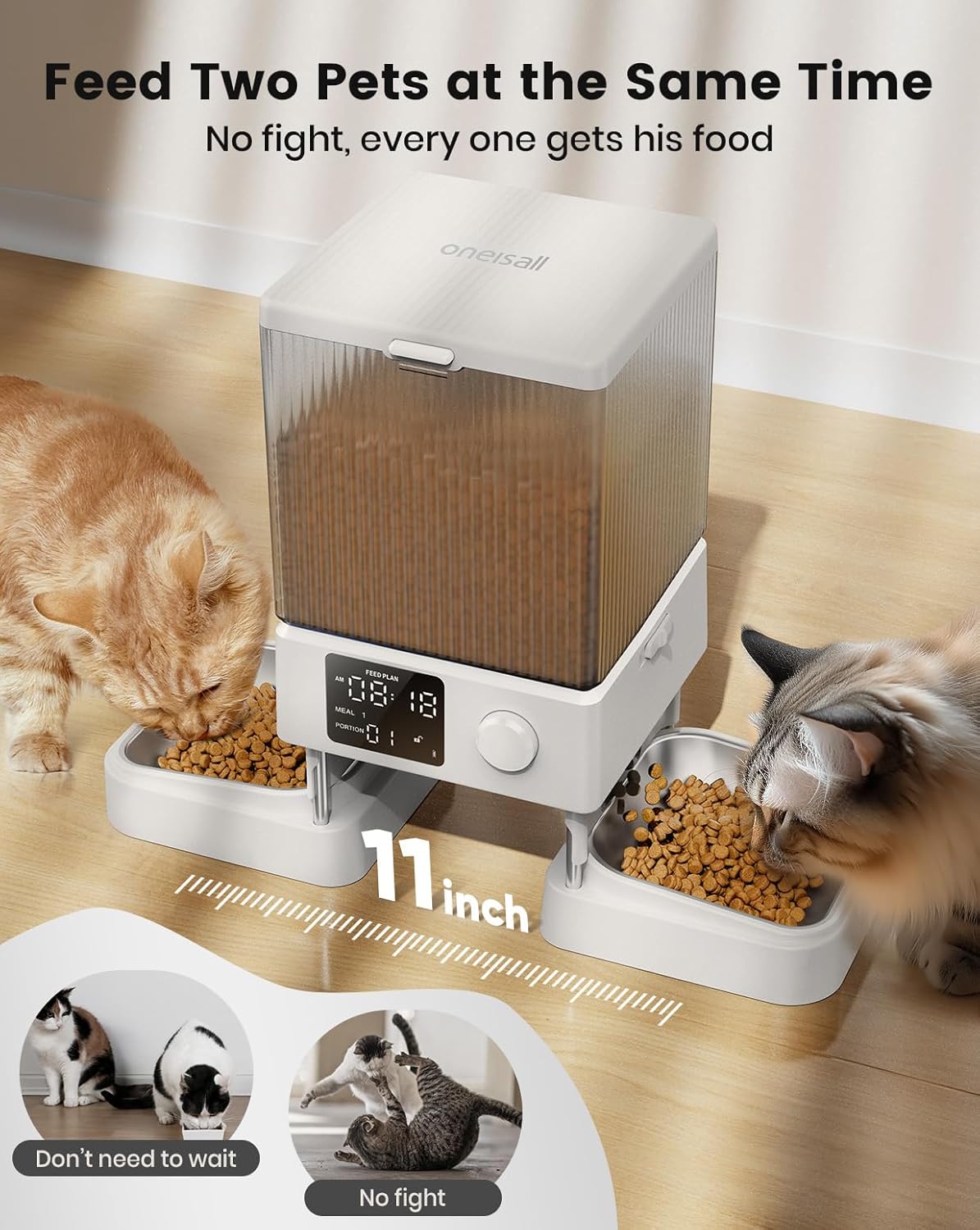 Automatic Cat Food Dispenser For Multiple Cats, With APP