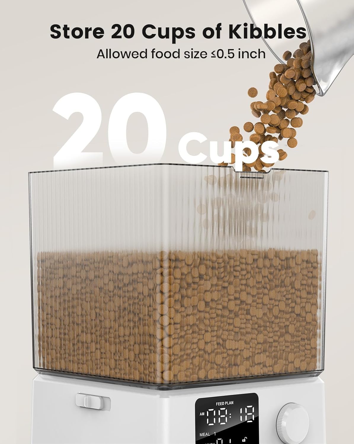 Automatic Cat Food Dispenser For Multiple Cats, With APP