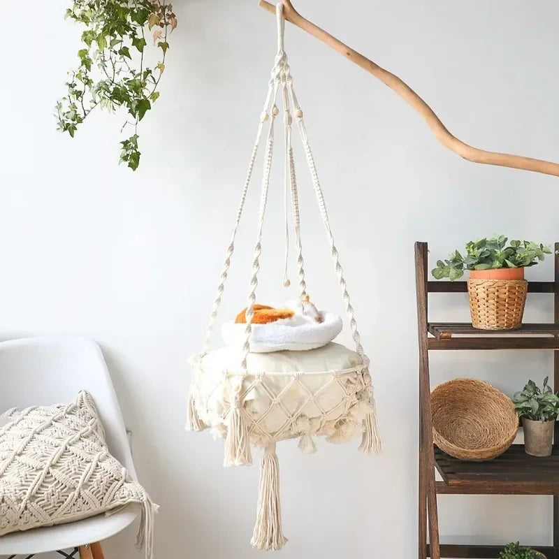 Meow Hand Woven Cat Hammock  Swing™